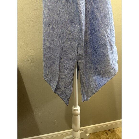 Tutu&lilli Linen Boxy Tunic Blouse Blue Women Xs/S Oversized Made USA - Picture 4 of 10